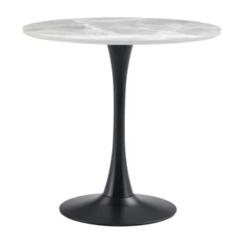   Étkezőasztal, szürke márvány/fekete, átmérő 90 cm, LORIAN TYP 1