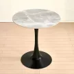 Étkezőasztal, szürke márvány/fekete, átmérő 90 cm, LORIAN TYP 1