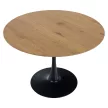 Étkezőasztal, tölgy/fekete, átmérő 110 cm, REVENTON NEW