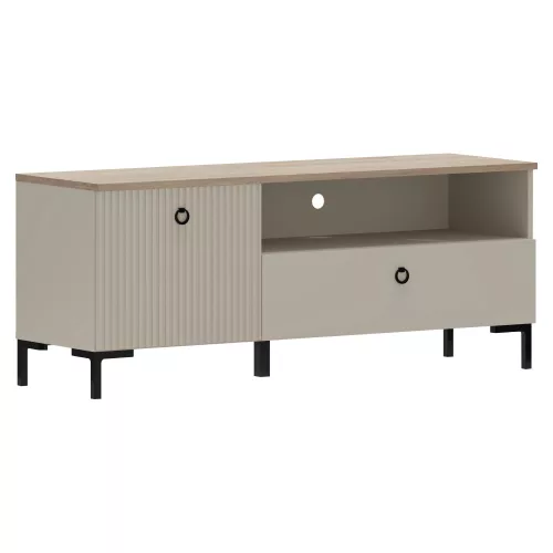 TV-állvány, szürkésbarna Taupe/silverjack tölgy, DOMCA 1K1S