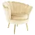 Art-deco stílusú fotel, bézs Velvet szövet/gold arany króm, NOBLEO