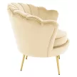 Art-deco stílusú fotel, bézs Velvet szövet/gold arany króm, NOBLEO