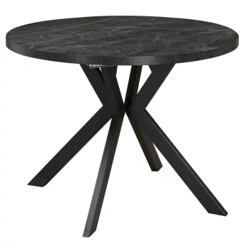   Kihúzható étkezőasztal, sötét beton/fekete, 100-250x75,5 cm, LUKOS