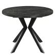 Kihúzható étkezőasztal, sötét beton/fekete, 100-250x75,5 cm, LUKOS