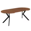 Kihúzható étkezőasztal, sötét tölgy/fekete, 100-250x75,5 cm, LUKOS