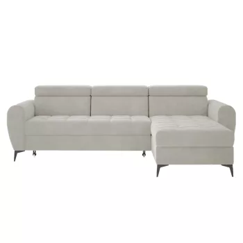 Sarokülőgarnitúra, krémszínű, jobbos, BARTY ROH