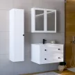 Magas szekrény, fehér, JUMP