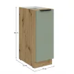 Alsó szekrény kihúzható kosárral, aquamarine/artisan tölgy, ARSANY 30 D CARGO BB