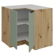 Alsó sarokszekrény, aquamarine/artisan tölgy, ARSANY 90x90 DN 2F BB