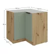 Alsó sarokszekrény, aquamarine/artisan tölgy, ARSANY 90x90 DN 2F BB