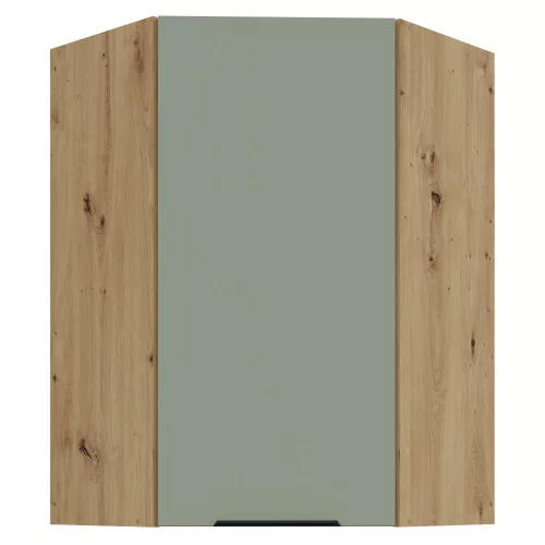 Felső sarokszekrény, aquamarine/artisan tölgy, ARSANY 60x60 GN-90 1F