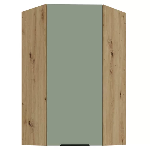 Felső sarokszekrény, aquamarine/artisan tölgy, ARSANY 60x60 GN-108 1F