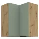 Felső sarokszekrény, aquamarine/artisan tölgy, ARSANY 60x60 GN-72 2F