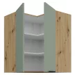 Felső sarokszekrény, aquamarine/artisan tölgy, ARSANY 60x60 GN-72 2F
