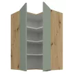 Felső sarokszekrény, aquamarine/artisan tölgy, ARSANY 60x60 GN-90 2F