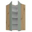 Felső sarokszekrény, aquamarine/artisan tölgy, ARSANY 60x60 GN-108 2F