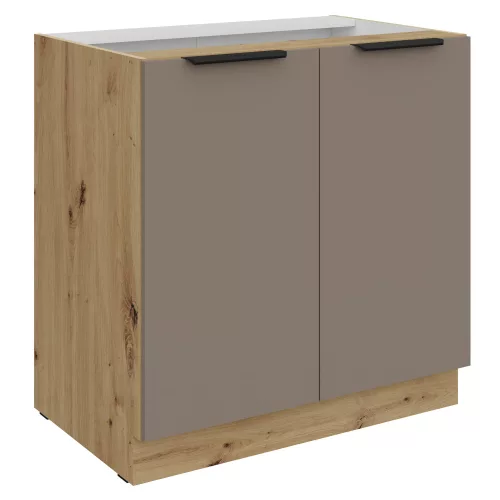 Alsó szekrény, sandgrau/artisan tölgy, FRISBO 80 D 2F BB