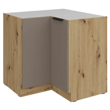   Alsó sarokszekrény, sandgrau/artisan tölgy, FRISBO 90x90 DN 2F BB