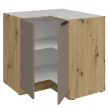 Alsó sarokszekrény, sandgrau/artisan tölgy, FRISBO 90x90 DN 2F BB
