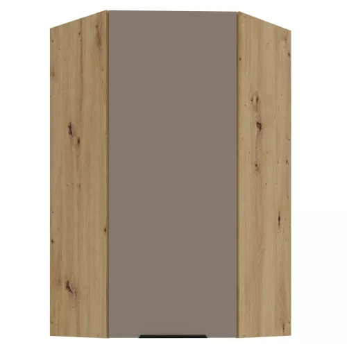 Felső sarokszekrény, sandgrau/artisan tölgy, FRISBO 60x60 GN-108 1F