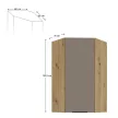 Felső sarokszekrény, sandgrau/artisan tölgy, FRISBO 60x60 GN-108 1F