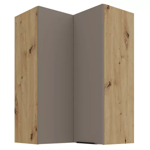 Felső sarokszekrény, sandgrau/artisan tölgy, FRISBO 60x60 GN-90 2F