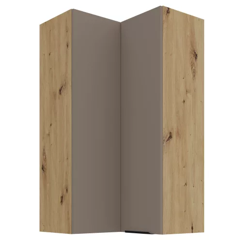 Felső sarokszekrény, sandgrau/artisan tölgy, FRISBO 60x60 GN-108 2F