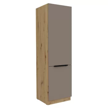   Szekrény beépíthető hűtőszekrényhez, sandgrau/artisan tölgy, FRISBO 60 LO-210 2F