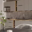 Magas szekrény, sandgrau/artisan tölgy, FRISBO 40 DK-210 2F