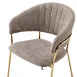 Design étkezőszék, barna szövet/gold króm arany, DASMIN TYP 1