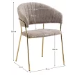 Design étkezőszék, barna szövet/gold króm arany, DASMIN TYP 1