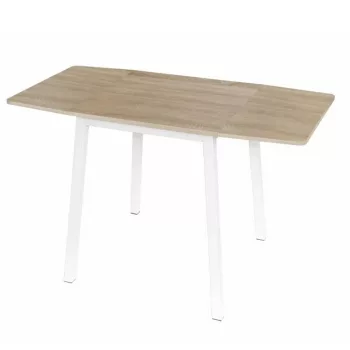   Étkezőszék, MDF fóliázott/fém, tölgy sonoma/fehér, 60-120x60 cm, MAURO