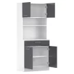 Négyajtós szekrény, fehér/grafit, DOMIS NEW