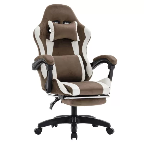 Irodai/gamer szék, barna/fehér, HOSPO