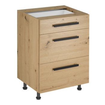   Alsó szekrény, artisan tölgy, fogantyúkkal,  LANGEN D60S3 U