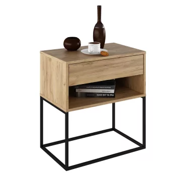   Éjjeliszekrény/kisasztal, artisan tölgy/fekete, ARTI TYP 2