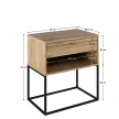 Éjjeliszekrény/kisasztal, artisan tölgy/fekete, ARTI TYP 2