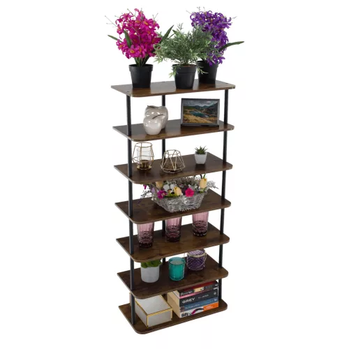 Többcélú polc, fekete/rusztikus fa, ETUDA TÍPUS 2