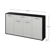 Komód, fekete/fehér, LUNIA