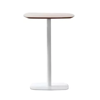 Bárasztal, tölgy/fehér, MDF/fém, átmérő 60 cm, HARLOV