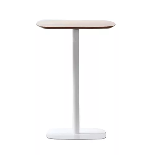 Bárasztal, tölgy/fehér, MDF/fém, átmérő 60 cm, HARLOV