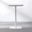 Bárasztal, tölgy/fehér, MDF/fém, átmérő 60 cm, HARLOV