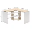 Sarok számítógépasztal, sonoma tölgy/fehér, TAMARI