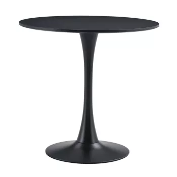 Étkezőasztal, fekete, átmérő 80 cm, REVENTON NEW