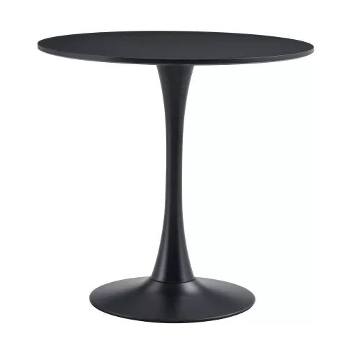 Étkezőasztal, fekete, átmérő 80 cm, REVENTON NEW