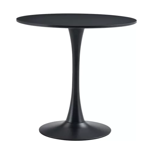 Étkezőasztal, fekete, átmérő 80 cm, REVENTON NEW