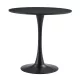 Étkezőasztal, fekete, átmérő 80 cm, REVENTON NEW