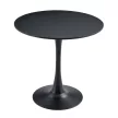 Étkezőasztal, fekete, átmérő 80 cm, REVENTON NEW