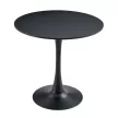 Étkezőasztal, fekete, átmérő 80 cm, REVENTON NEW
