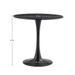Étkezőasztal, fekete, átmérő 80 cm, REVENTON NEW